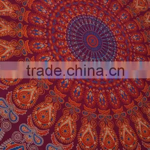 Exotic Indian Block Printed Tapestry Wall Decor Throw Table Cover 100% Cotton Bedspread Indian Jaipur Manufacturer & Wholesaler thumbnail-3