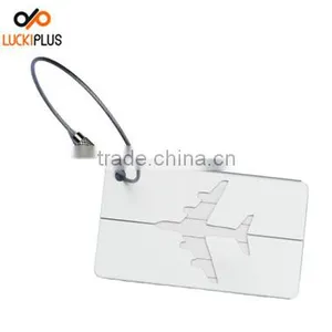 Luckiplus Colorful Aluminum Air Plane Pattern Luggage Tag ID Tag Name Card Holder Blue thumbnail-3