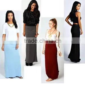 Latest Design Long Skirt Jersey Maxi Skirt thumbnail-1