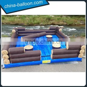 Inflatable Log Jump Rodeo Game / Mechanical Inflatable Wipeout Jump Bouncer thumbnail-1