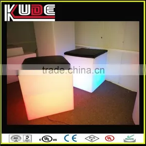 2 in 1 Plastic Bar Square Stools With Ice Bucket and LED Light thumbnail-3