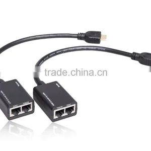 HDMI Extender by Cat5e/6 Cable 30m 1080p Without Power Needed Support 3D Convenient for Home Theater thumbnail-1