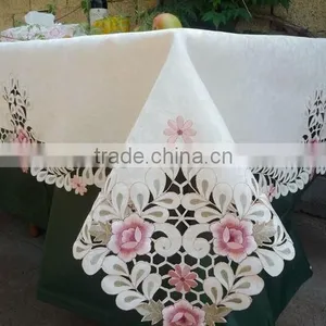 New Design Cheap Polyester Flower Design Embroidery Table Linen thumbnail-4