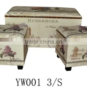 Household Colorful Decoration Linen Stool Storage Seating Box thumbnail-5