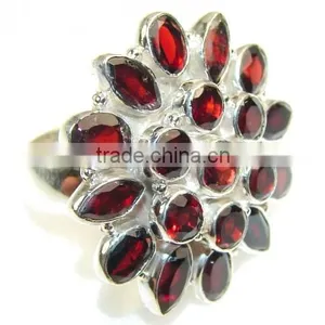 Multi Gemstone Natural Garnet Ring, 925 Sterling Silver Wholesale Best Price thumbnail-1