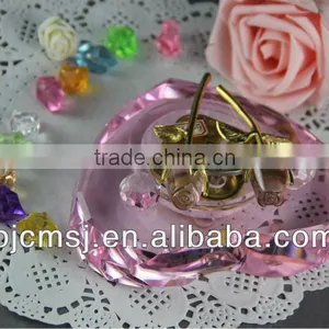 Heart Shaped Pink Crystal Music Box For Wedding Gift thumbnail-1