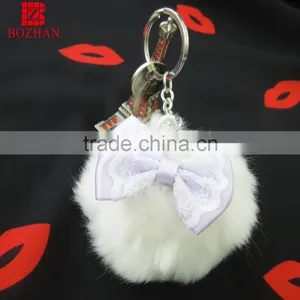 Round Plush Matel Keyring for Promotional thumbnail-1