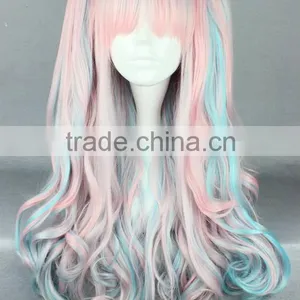 Costume Long Deep Wave Wigs With Multi Color Two Ponytails Wig N380 thumbnail-3