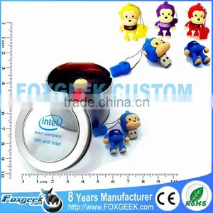 Monkey Animal Shape PVC Usb Flash Drive Thousands Models,Custom Promotional Gift Memory Stick With Metal Case Free Sample thumbnail-1