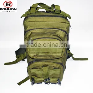 Army Green Polyester Multi-compartment Hiking Backpack thumbnail-1