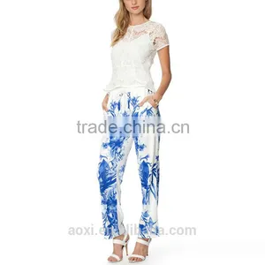 Clothing Supplier Office Wear Trousers All Over Print Ltweight Fashion Women Pants thumbnail-2