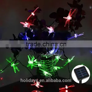 RGB Color 4.8M 20 LED Dragonfly Solar Light Chain thumbnail-1