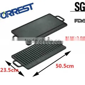 Rectangular Cast-Iron Reversible Grill/Griddle, 20-Inch x 9.25-Inch, Black thumbnail-1