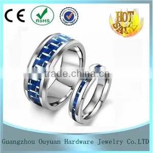 2015 Hot Selling Tungsten Carbide Ring With Carbon Fiber Jewelry Wedding Bands thumbnail-1