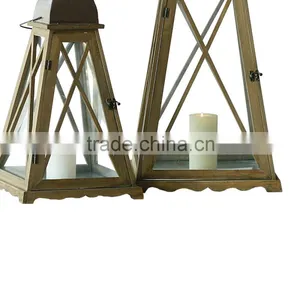 Hurricane Wooden Candle Holder Wooden Lantern With Glass Manufacture of Stylish thumbnail-6