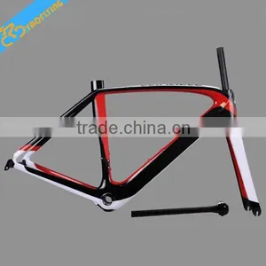 Red and White Oem Carbon Road Bike Frame,lightweight Chinese Carbon Road Bike Frameon Sale thumbnail-1
