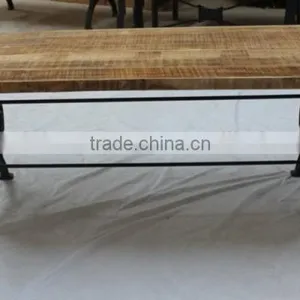 Industrial Iron Wood Dining Table thumbnail-3