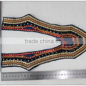 Customized Embroidery Ladies Garment Collar, Black Acrylic Beaded Necklace, Colourful Embroidery Collar for Garment thumbnail-2