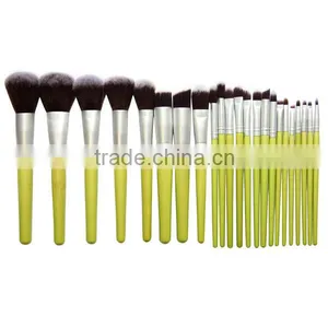 24pcs Vegan Bamboo Handle Makeup Brush Set With Powder Angled Foundation Lip Eye Brush thumbnail-1