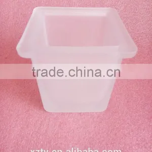 180 ml Recycled Mini Square Frosted White Glass Candle Holder Wax Jar thumbnail-1