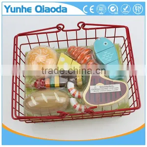 Wooden Food Lunch Basket Set for Years of Play Wooden 9 Piece Food Basket thumbnail-3