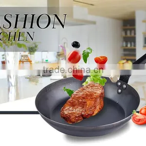 High Quality Carbon Steel Frying Pan With Steel Handle thumbnail-5