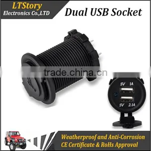 New Waterproof USB Charger Adapter Socket 12-24V Jack Marine Motorcycle thumbnail-1
