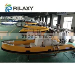 China Manufacturer Made Fishing Boat, New 17ft RIB Rigid Hypalon Inflatable Sport Fishing Boats for Sale With Motor thumbnail-1