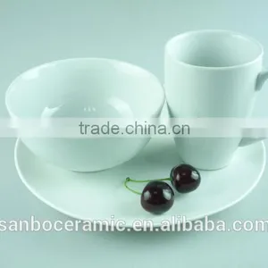 Ceramic Dinnerware White Embossed Dinner Sets 12 Pcs / 16 Pcs Set of Dinnerware Cheap Wholesale in Stock thumbnail-1