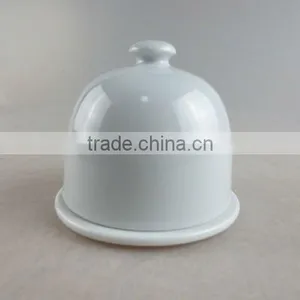 White Porcelain Bell-shaped Butter Dish With Lid thumbnail-1