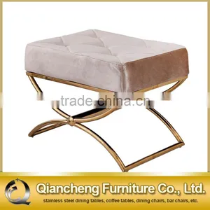 White Velvet Leisure Chair With Bent Rose Golden Stainless Steel Base thumbnail-1