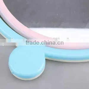 Colorful Round Plastic Double Sided With Double Round Foot Base Mirror thumbnail-2