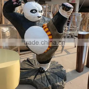 Outdoor Fiberglass Strong Panda Mascot Figure thumbnail-3