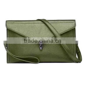 Genuine Leather Evening Clutch Zipper Cosmetic Pouch Shoulder Bag for Women thumbnail-1