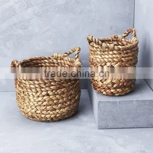 Vietnam Wholesale Water Hyacinth Storage Laundry Basket thumbnail-6