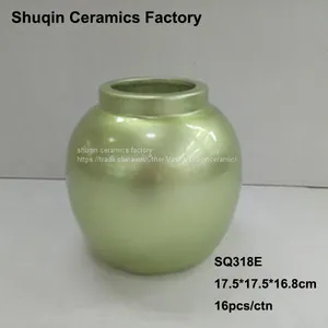 Round Vase Dolomite Vase Indoor Vase Table Vase Ceramic Vase for Home Decor thumbnail-1