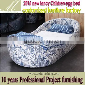 MMD07 Luxury Fabric Egg Bed 2016 New Children Furniture Funky Baby Kids Bedroom Furniture thumbnail-1