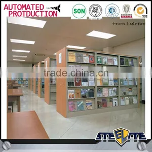 5 Shelves Cheap High Quality Library Furniture Steel Magazine Display Rack thumbnail-5