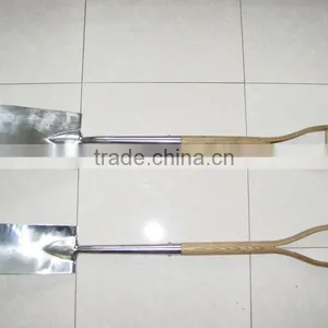 Stainless Steel Garden Spade With Wood Handle thumbnail-1