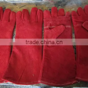 DDSAFETY 2017 Red Cow Split Welding Gloves With Full Lining thumbnail-2