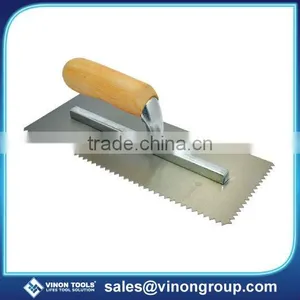 Notched Trowel, Plastering Trowels With Wooden Handle thumbnail-1