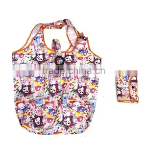 Full Color Printing Cute Animal Handle Bags Cute Shoulder Folding Purse Fashion Foldable Shopping Bags thumbnail-2