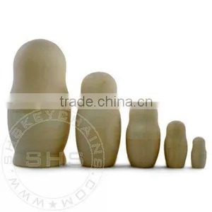 Blank Wooden Nesting Russian Dolls Set of 5 Pcs thumbnail-1
