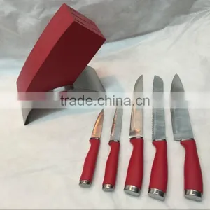 5pcs Knife Steel Set With Wood Block thumbnail-1