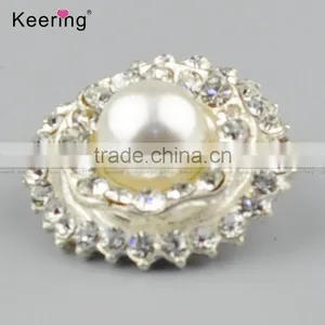 Fashionable Custom Pearl Rhinestone Buttons for Garments WBK-1464 thumbnail-2