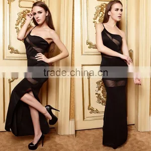 High Quality Sexy Party Dresses,ladies One Shoulder Strap Sexy Maxi Evening Dress thumbnail-1