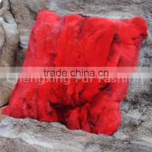 CX-D-17 40x40cm Europe Fashion Patchwork Rabbit Fur Cushions Home Decor Pillow thumbnail-2