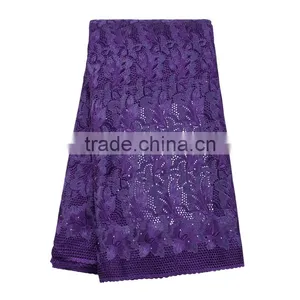 2017 Wholesale Guangzhou African Lace Embroidery Fabric For Dress thumbnail-3
