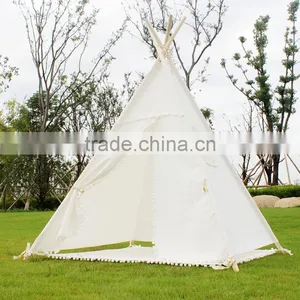ShiJ Tipi Cotton Canvas Kids Play Tent House thumbnail-3