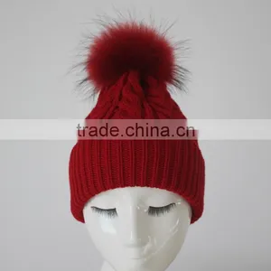 Myfur Lovely Girls 100% Cotton Felt Fur Balls Funky Winter Hats Ladies thumbnail-2